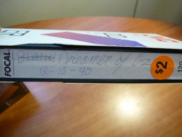 Home made VHS tape. Dreamer of Oz. Sold 12/17/2011 - $5.0000