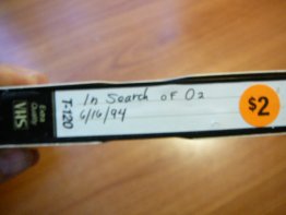 Home made VHS tape. In search of Oz. Sold 1/21/12 - $5.0000