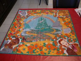  Vintage 1989 Wendy Gell Wizard of Oz 50th Anniversary Tablecloth Scarf Italy  34x34 (c.1989) - $125.0000