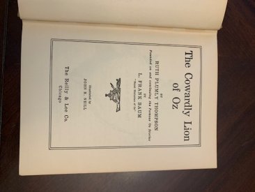 Cowardly Lion of Oz. 1934 printing, no color plates