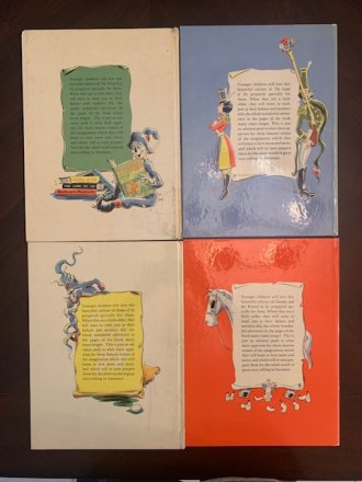Set of Four Oz books adapted for younger readers. Illustrated by Dick Martin. Large hardcover. Reilly & Lee, 1961