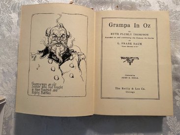 Grampa in Oz. First edition with 12 color plates.  No dust jacket. (c.1924) by R. Thomposo