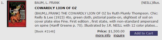 Cowardly Lion of Oz