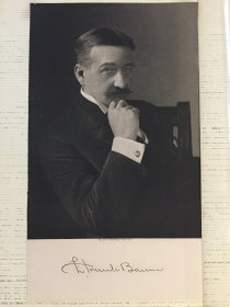FRANK BAUM SIGNED AUTOGRAPH PAGE   with an engraved photo from a photo album 