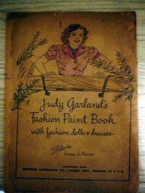 RARE 1940 large JUDY GARLAND FASHION PAINT dolls dresses BOOK Wizard of Oz Whitman - $150.0000