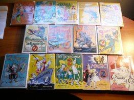 Complete set of 14 Frank Baum Oz books in dust jackets. 1959 printing.  Sold 12/15/2011 - $800.0000
