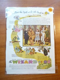 Page from 1939 magazine advertising Wizard of Oz movie - $10.0000