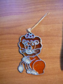 Wizard of OZ- Cowardly Lion - stained glass ornament 
