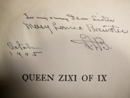 FRANK BAUM SIGNED AUTOGRAPH PAGE. Signed in 1st edition copy of Queen Zixi of ix