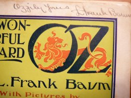 FRANK BAUM SIGNED AUTOGRAPH PAGE. Signed in 1st edition copy of Wonderful Wizard of Oz - $0.0000