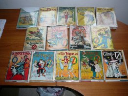 Complete set of 14 Frank Baum Oz books in dust jackets. post1935 printing. SOld 3/16/2012 - $1400.0000