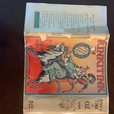 Original dust jacket for Rinkitink in Oz  from 1928 copy