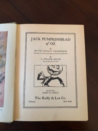 Jack Pumpkinhead of Oz. 1st edition with 12 color plates in 1st dj (c.1929)
