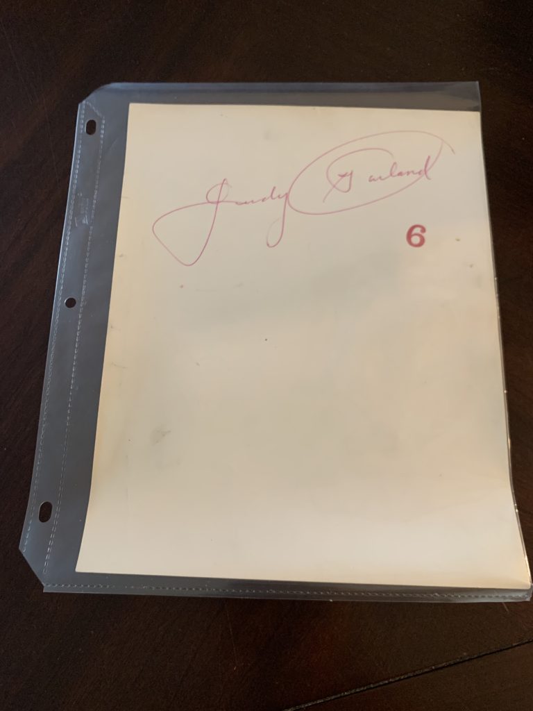 judy Garland signature